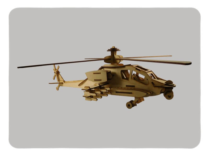 Wood Model Kit Apache By-LazerModels