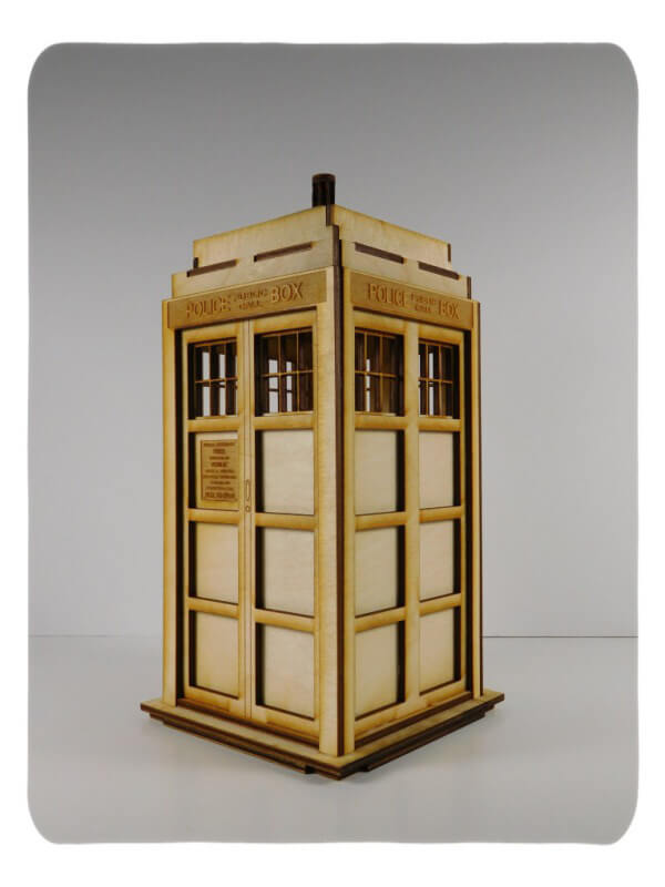 Wood Model Blue Box (Tardis) Kit By-LazerModels