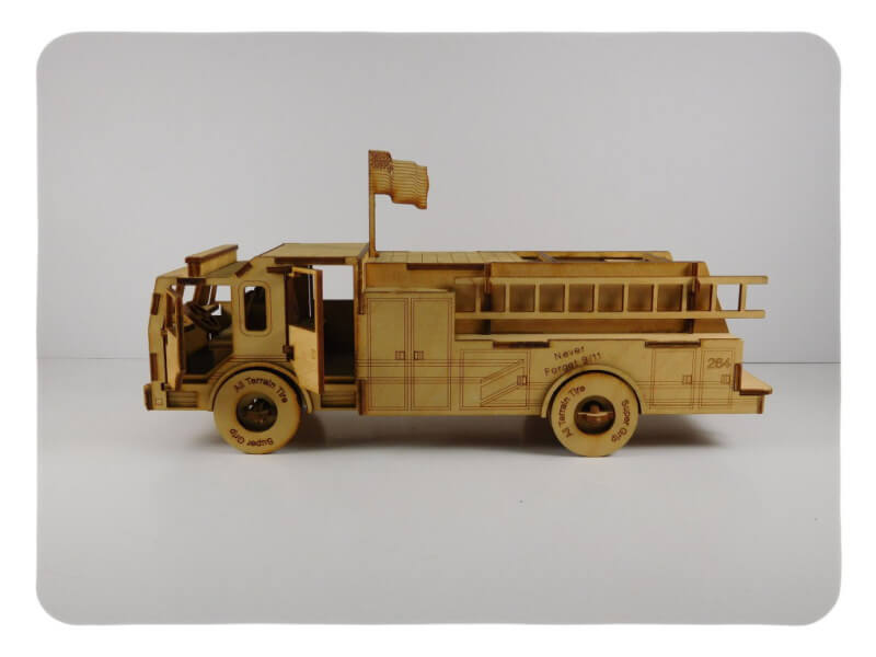 Wood Model Fire Truck Kit By-LazerModels
