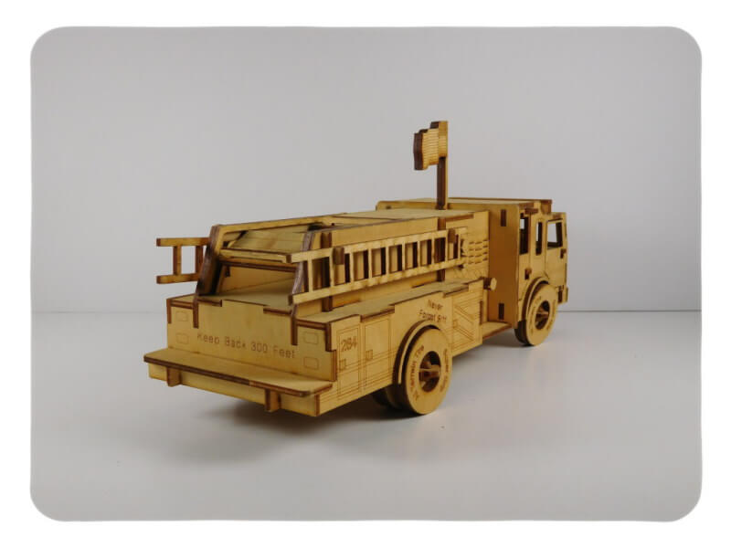 Wood Model Fire Truck Kit By-LazerModels