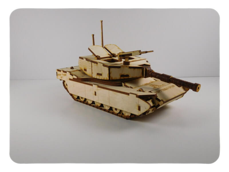 Wood Model M1 Abrams Tank Kit By-LazerModels