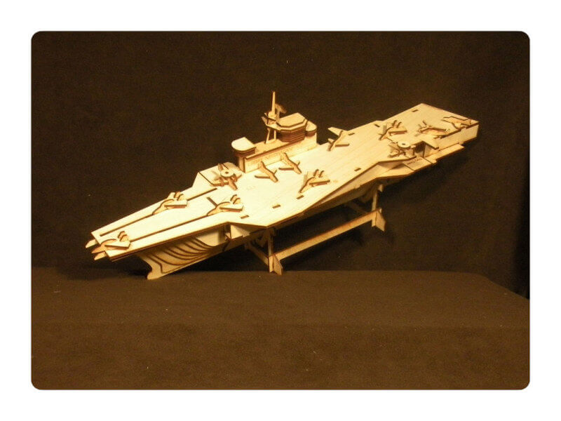 Wood Model Midway Aircraft Carrier Kit By-LazerModels