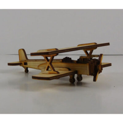 Wood Model Mini Biplane Puzzle Kit By-LazerModels