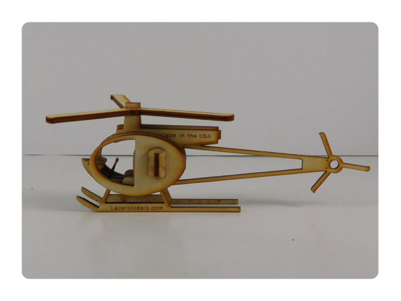 Wood Model Mini Helicopter Puzzle Kit By-LazerModels