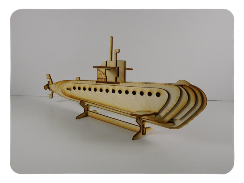 Wood Model Submarine Kit By-LazerModels
