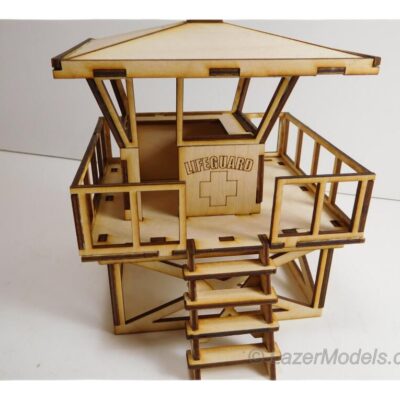 Wood Model Lifeguard Tower Kit By-LazerModels