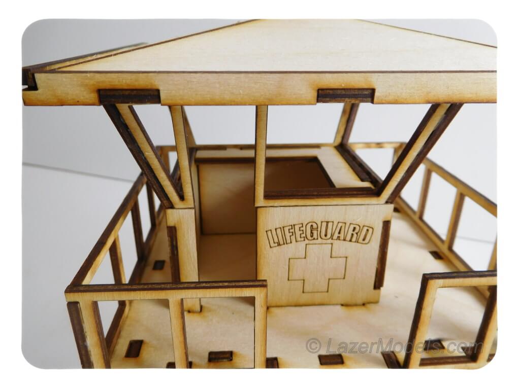 Wood Model Lifeguard Tower Kit By-LazerModels
